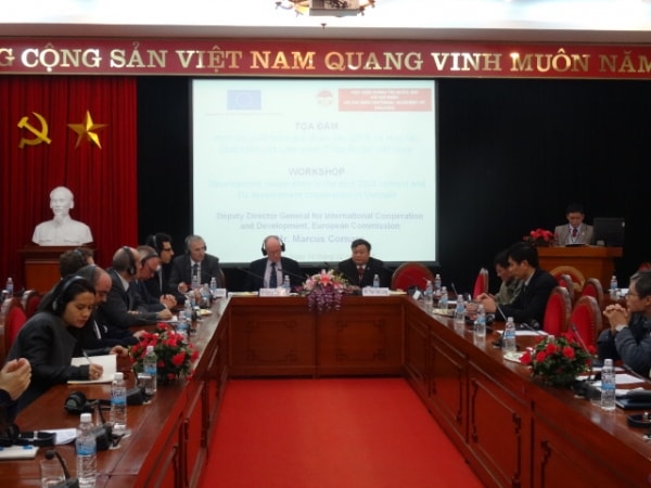 Phái đoàn Tổng Vụ Hợp tác phát triển quốc tế - Ủy ban châu Âu thăm và tọa đàm tại Học viện Chính trị quốc gia Hồ Chí Minh