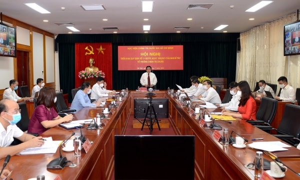Hội nghị trực tuyến triển khai Quy định 11-QĐ/TW ngày 19-5-2021 của Ban Bí thư về trường chính trị chuẩn