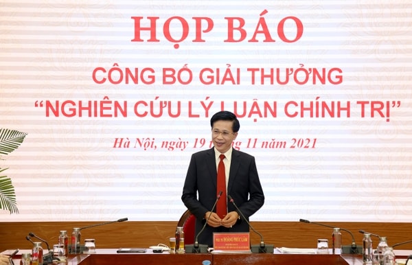 Họp báo công bố Giải thưởng “Nghiên cứu lý luận chính trị”