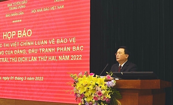 Họp báo Phát động Cuộc thi viết chính luận về bảo vệ nền tảng tư tưởng của Đảng, đấu tranh phản bác các quan điểm sai trái, thù địch lần thứ hai, năm 2022