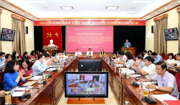 Hội thảo khoa học “phát huy vai trò của tổ chức đảng thuộc Đảng bộ Học viện trong công tác bảo vệ nền tảng tư tưởng của Đảng, đấu tranh phản bác  các quan điểm sai trái, thù địch”