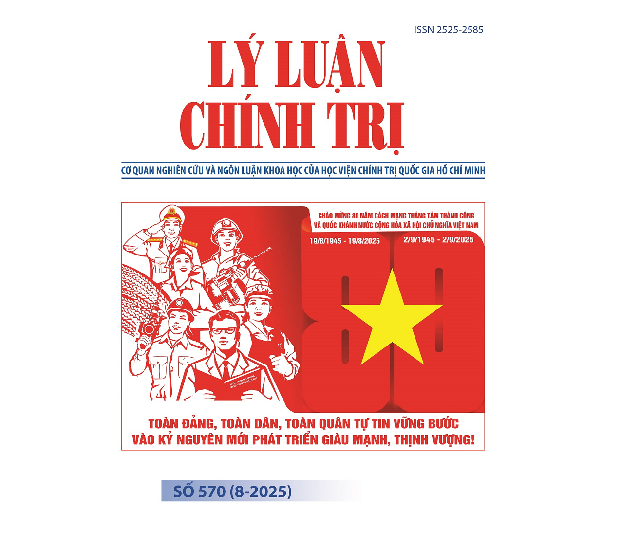 Mục lục Tạp chí Lý luận chính trị số 570 (8-2025)