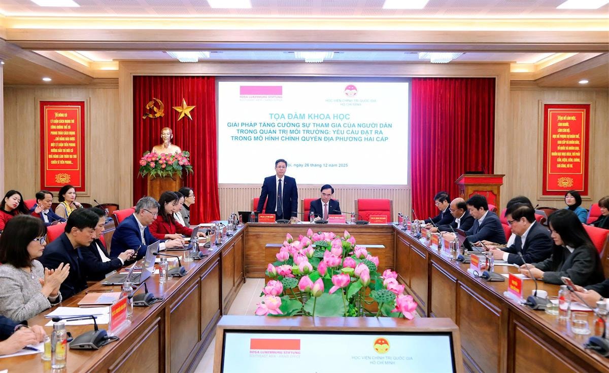 Tọa đàm khoa học “Giải pháp tăng cường sự tham gia của người dân trong quản trị môi trường: Yêu cầu đặt ra trong mô hình chính quyền địa phương hai cấp”